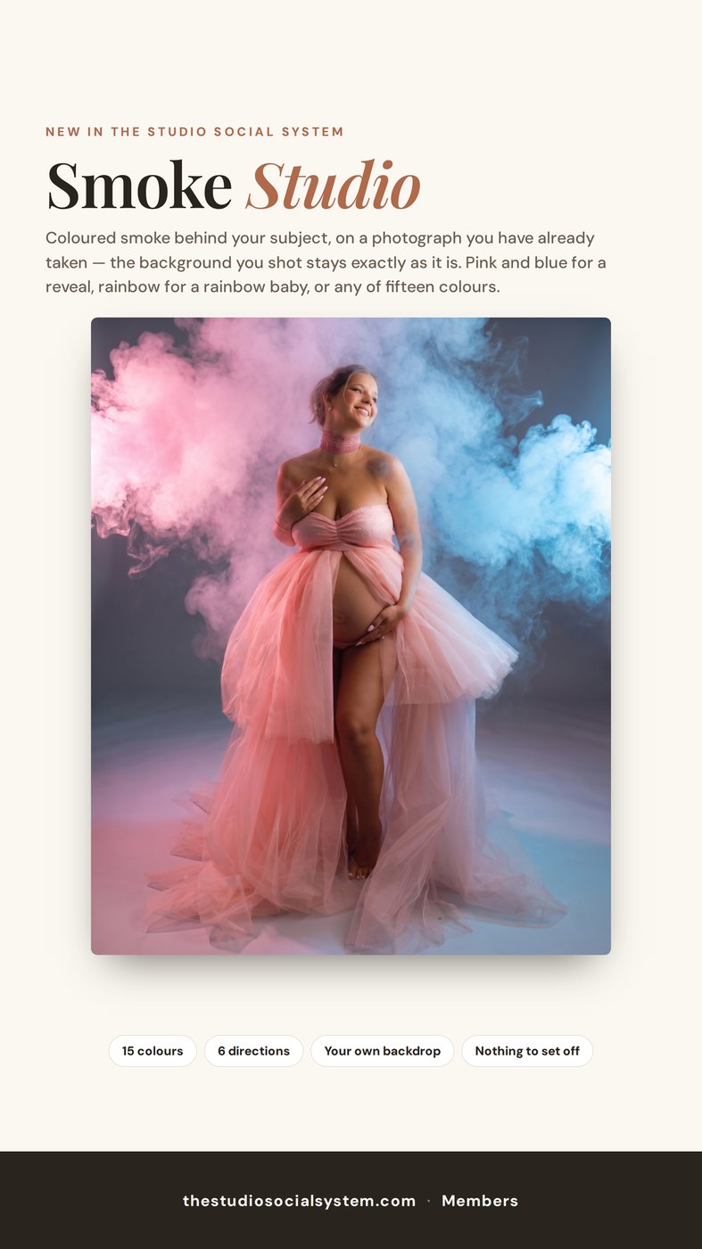 Social post announcing Smoke Studio