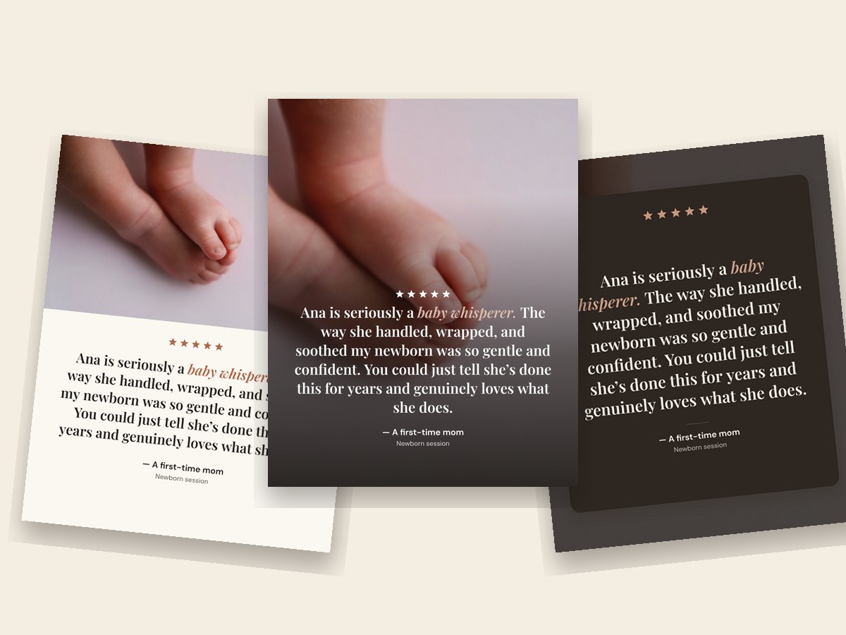 Review to Graphic: three client review graphics