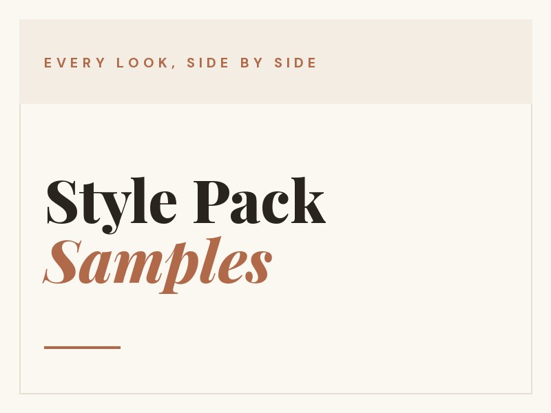 Style Pack Samples